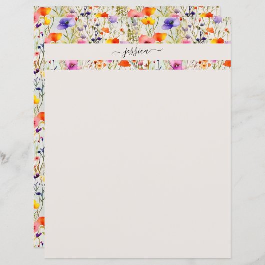 Elegante wildflowers scriptnaam (Voorkant / Achterkant)