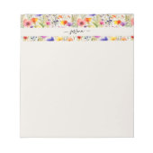 Elegante wildflowers scriptnaam notitieblok (Voorkant)