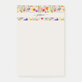 Elegante wildflowers scriptnaam post-it® notes