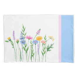 Elegante Wildflowers Set van Kussenslopen - Blauw