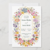 Elegante Wildflowers Spring Garden Wedding Kaart (Voorkant)