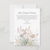 Elegante Wildflowers Waterverf trouwfoto Bedankkaart (Voorkant)