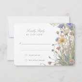 Elegante Wildflowers Wedding RSVP Kaart Pastel (Voorkant)