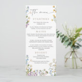 Elegante Wilflower Bruiloftsmenu  Menu (Staand voorkant)
