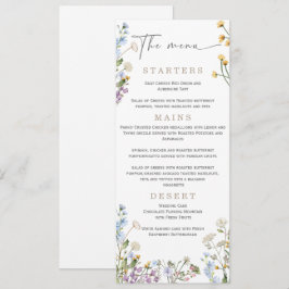 Elegante Wilflower Bruiloftsmenu Menu