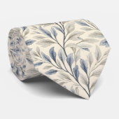 Elegante wilgenbladeren op crème stropdas (Opgerold)