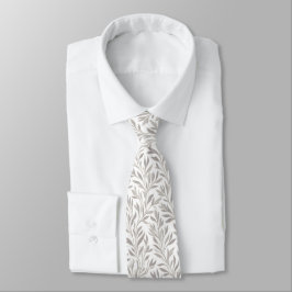 Elegante wilgenbladeren op wit stropdas