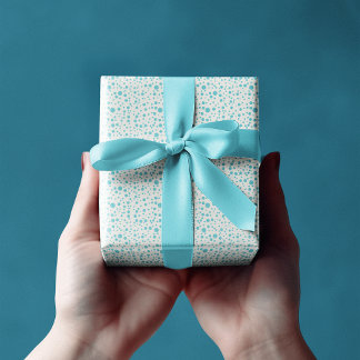 Elegante willekeurige grootte blauwe polka stippen cadeaupapier