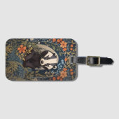 Elegante William Morris geïnspireerde Badger Bagagelabel (Voorkant (horizontaal))