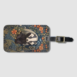 Elegante William Morris geïnspireerde Badger Bagagelabel