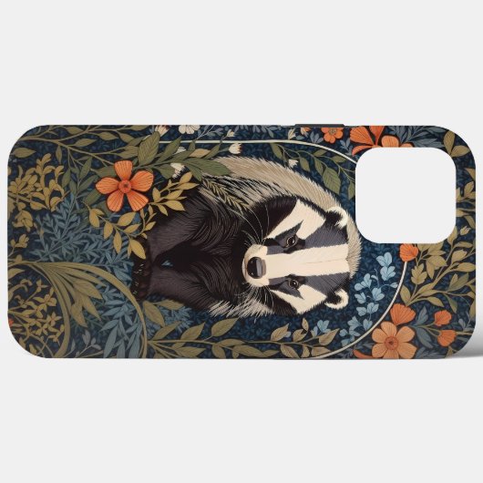 Elegante William Morris geïnspireerde Badger Case-Mate iPhone Case (Achterkant (horizontaal))