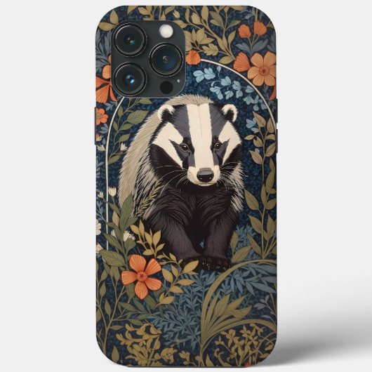 Elegante William Morris geïnspireerde Badger Case-Mate iPhone Case (Achterkant)