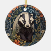Elegante William Morris geïnspireerde Badger Keramisch Ornament (Voorkant)