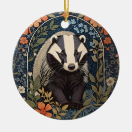 Elegante William Morris geïnspireerde Badger Keramisch Ornament