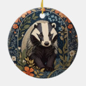 Elegante William Morris geïnspireerde Badger Keramisch Ornament (Achterkant)