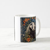 Elegante William Morris geïnspireerde Badger Koffiemok (Voorkant rechts)