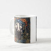 Elegante William Morris geïnspireerde Badger Koffiemok (Voorkant links)