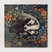 Elegante William Morris geïnspireerde Badger Legpuzzel (Horizontaal)