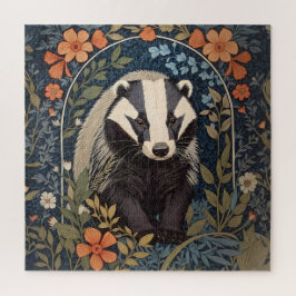 Elegante William Morris geïnspireerde Badger Legpuzzel