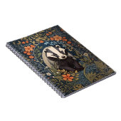 Elegante William Morris geïnspireerde Badger Notitieboek (Rechterzijde)
