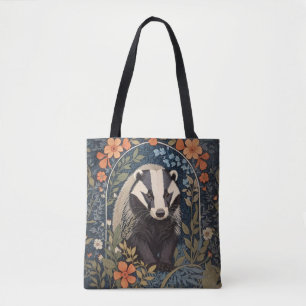 Elegante William Morris geïnspireerde Badger Tote Bag