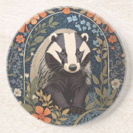 Elegante William Morris geïnspireerde Badger Zandsteen Onderzetter