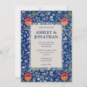 Elegante William Morris Medway Patroon Wedding Kaart (Voorkant)