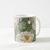 Elegante William Morris Style Peony Flowers Mok (Voorkant rechts)