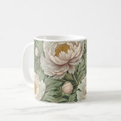 Elegante William Morris Style Peony Flowers Mok (Voorkant links)