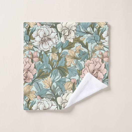 Elegante William Morris Style zachte pastelbloem Bad Handdoek (Wasdoekje)