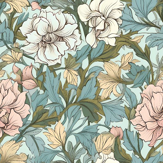 Elegante William Morris Style zachte pastelbloem Bad Handdoek