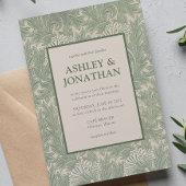 Elegante William Morris Tulp Patroon Wedding Kaart