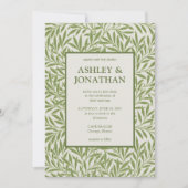 Elegante William Morris Wilgenpatroon Huwelijk Kaart (Voorkant)