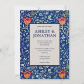 Elegante William Morris Willow Patroon Wedding Kaart (Voorkant)