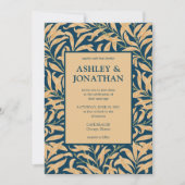 Elegante William Morris Willow Patroon Wedding Kaart (Voorkant)