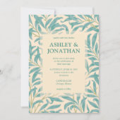 Elegante William Morris Willow Patroon Wedding Kaart (Voorkant)