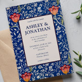 Elegante William Morris Willow Patroon Wedding Kaart