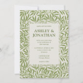 Elegante William Morris Willow Patroon Wedding Kaart (Voorkant)