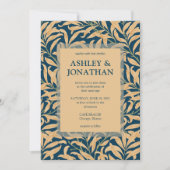 Elegante William Morris Willow Patroon Wedding Kaart (Voorkant)