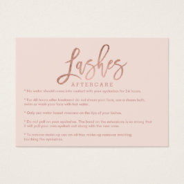 Elegante wimpers aftercare roos gouden blush roze visitekaartje