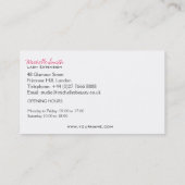 Elegante Wimpers Make-up Lash Bar Zwart en Wit Visitekaartje (Achterkant)