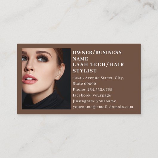 Elegante wimpers wenkbrauwen make-up artiest 1 fot visitekaartje (Achterkant)