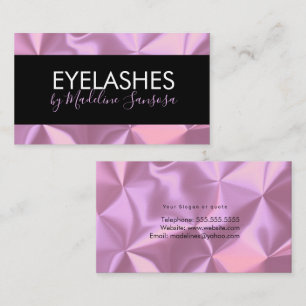 Elegante wimperspecialiste roze zijde visitekaartj visitekaartje