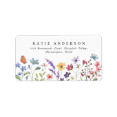 Elegante Windbloem Lente Zomer Bloemen Terug Etiket (Voorkant)