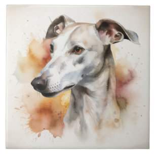 Elegante Windhond, Hond, Huisdier, Waterverf Tegeltje