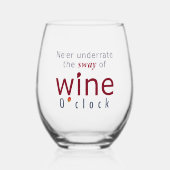 Elegante "Wine O'Clock" Druif en wijn Drop Sway Wijnglas Zonder Voet (Voorkant)