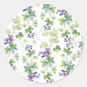 Elegante wingerdstokstickers ronde sticker (Voorkant)