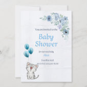 Elegante winkelwagen Boy's Baby shower Invitation Kaart (Voorkant)