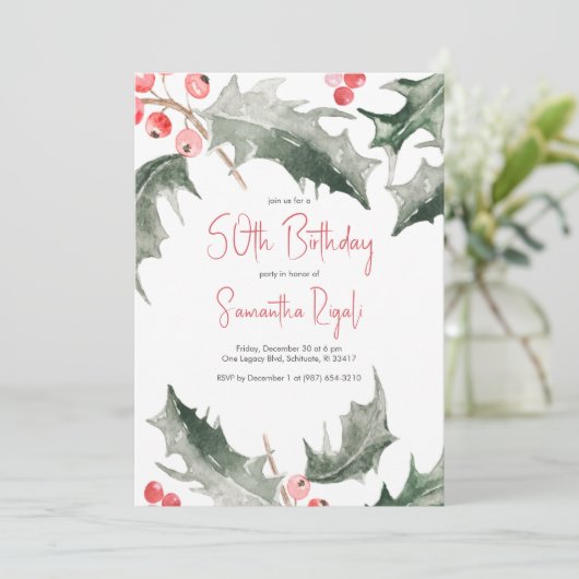 Elegante Winter 50ste verjaardag uitnodigingen (Staand voorkant)