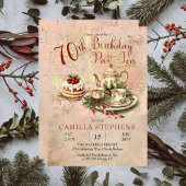 Elegante Winter 70e Verjaardag Par-Tea Party Kaart